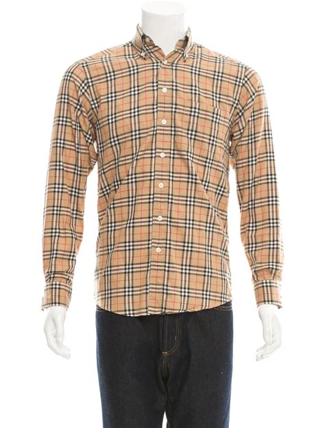 burberry check t shirt|Burberry Check button up shirt.